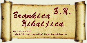 Brankica Mihaljica vizit kartica